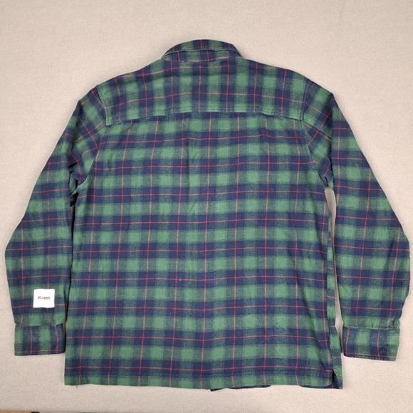 Playboy Flannel Shirt Mens Medium Tartan Plaid Button Up Flap Pocket Pacsun - Picture 7 of 11